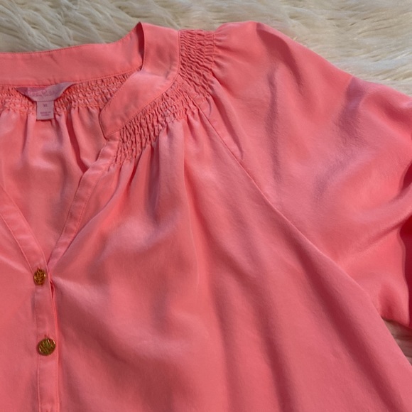 Lilly Pulitzer Elsa 100% silk blouse size XL - Picture 11 of 12